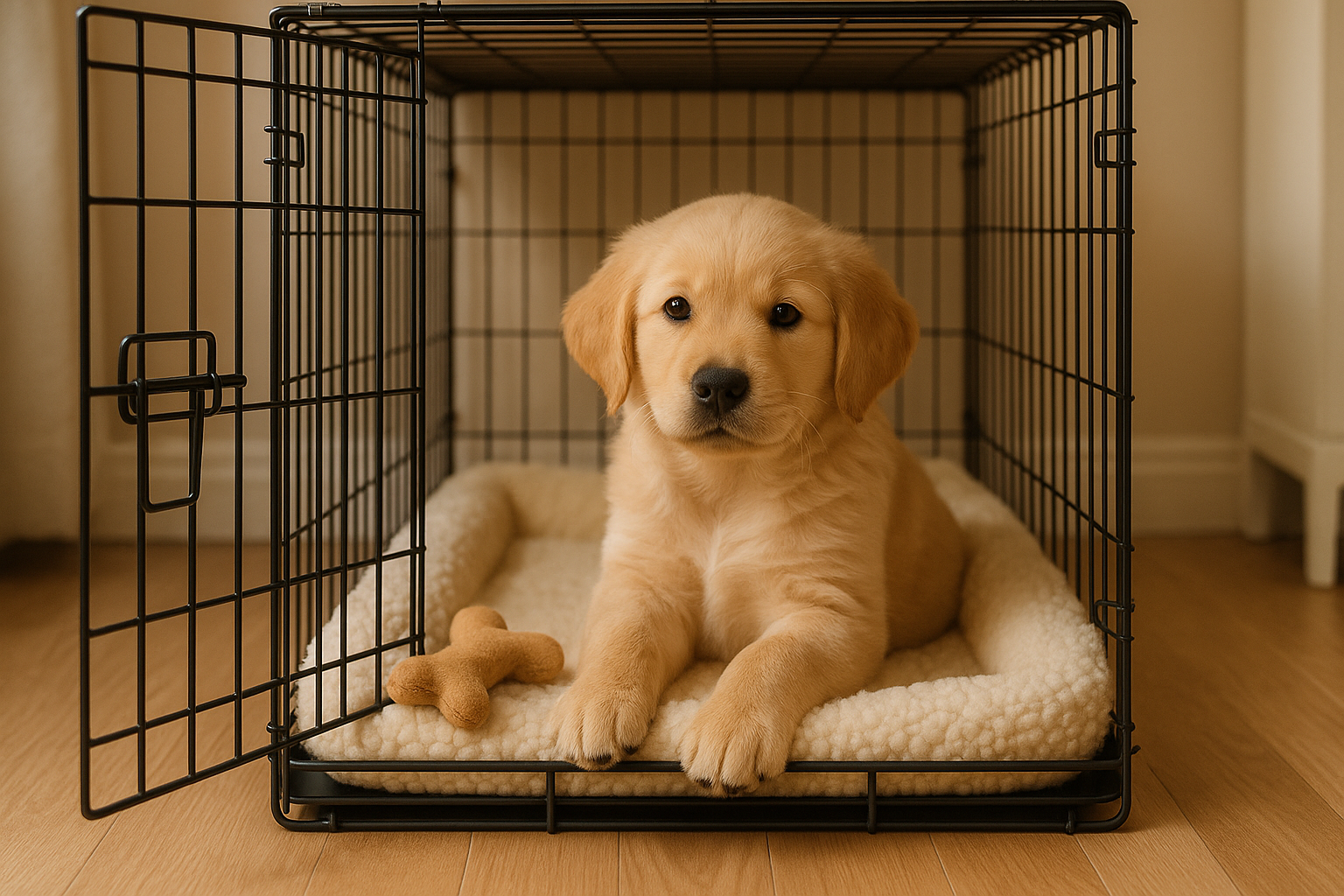 Puppy Crate Training: Essential Tips for a Safe and Confident Pup

Bringing a puppy home is exciting, but establishing structure early is key. Crate training is one of the most effective ways to provide safety, comfort, and proper boundaries for your growing puppy. When approached correctly, it can help with house training, reduce anxiety, and create a sense of security." need an image to describe this paragraph